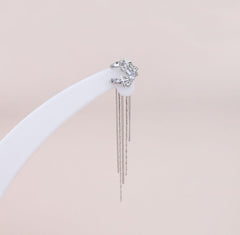 One-sided earcuff - Moon with pendants 