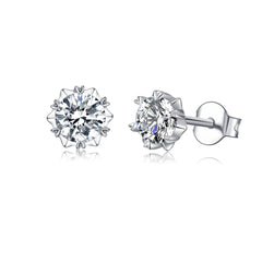 Moissanite stud earrings with hearts 