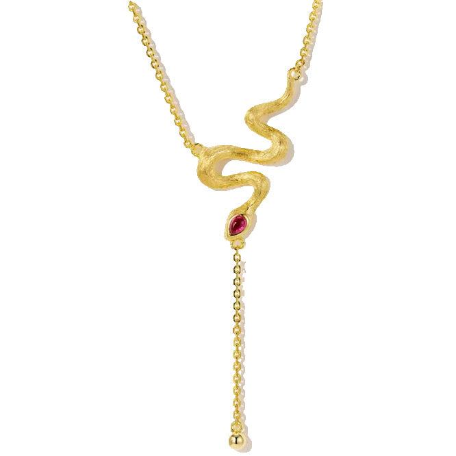 Collar Snake con Rubí de lab