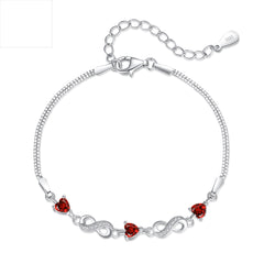 Red heart bracelet with infinity 