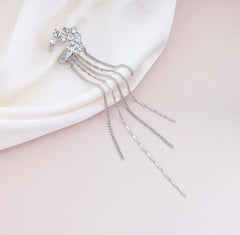 One-sided earcuff - Moon with pendants 