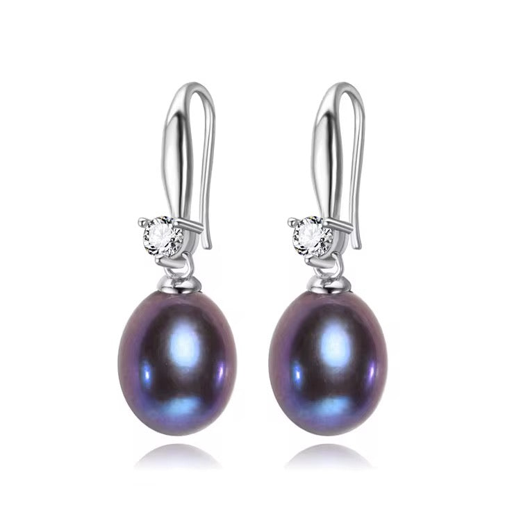 Aretes Colgantes con Perlas Naturales
