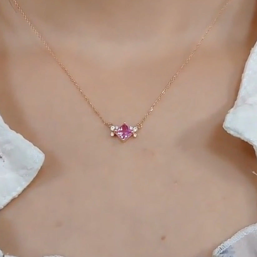Collar Rombo Rosa de Zafiro