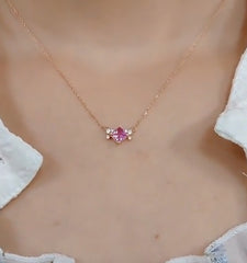 Collar Rombo Rosa de Zafiro