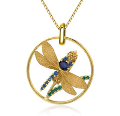 Dragonfly on a Wheat Pendant 