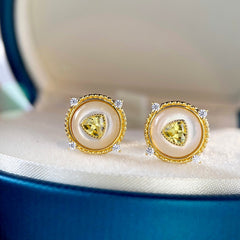 Pearl Sun Earrings