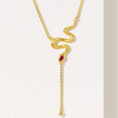 Collar Snake con Rubí de lab