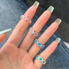 Turquoise Hearts Eternity Ring 