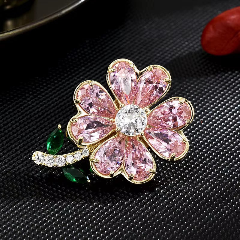 Broche de Flor Rosada