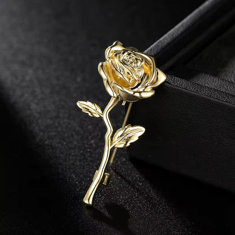 Broche de Rosa Dorada