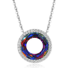 Collar de aro Swarovski color verde azulado tornasol