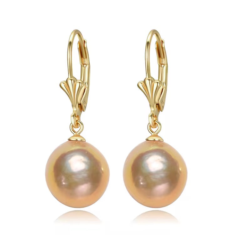 Aretes Colgantes con Perlas Naturales