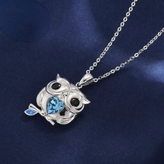 Collar de búho con cristal Swarovski