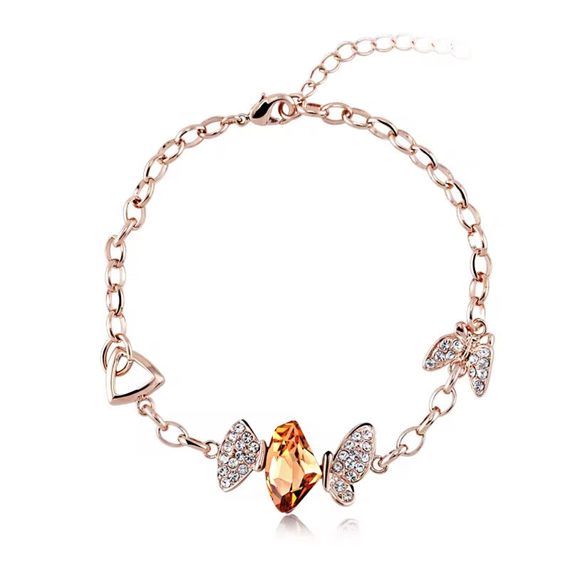 Swarovski crystal amber bracelet