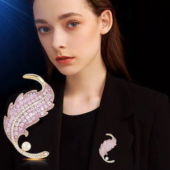 Broche de Hoja Rosada