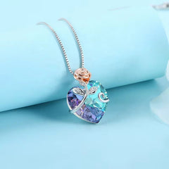 Corazón Lila Tornasol con Rosa