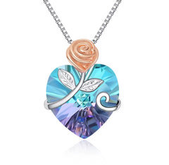 Corazón Lila Tornasol con Rosa