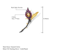 Fire Flower Set with Citrine