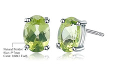 Oval Peridot Studs 
