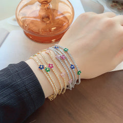 Pulsera Tennis de Flores Verdes