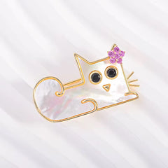 Broche de Gato con nácar