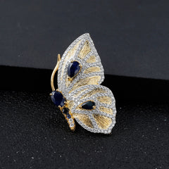 Sapphire Butterfly Brooch / Pendant 