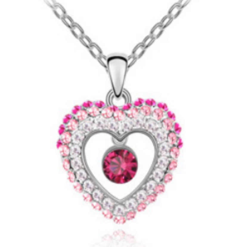 Pink heart Swarovski crystals
