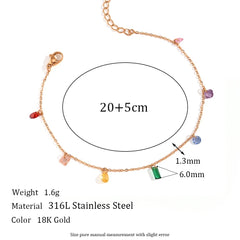 Colorful Crystal Anklet 