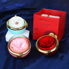 Caja con Rosa giradora color Rojo