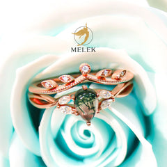 Anillo doble de Ágata Musgo