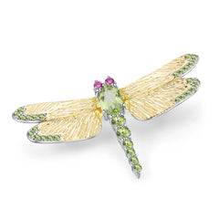 Collar con Dije / Broche de Libélula Peridoto