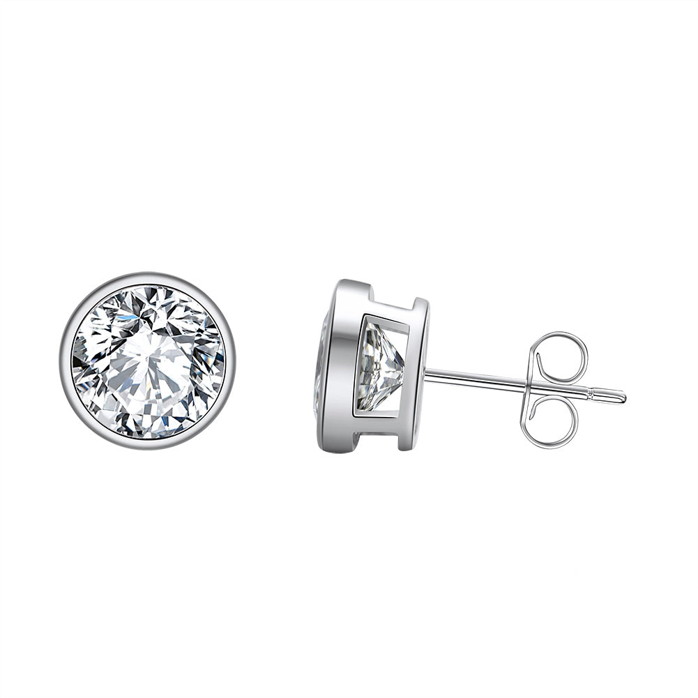 Large round stud earrings 