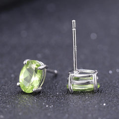 Oval Peridot Studs 