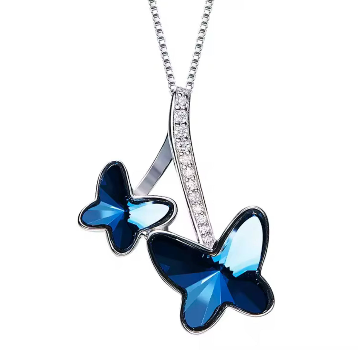 Collar de dos Mariposas de cristal Swarovski
