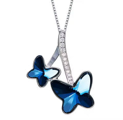 Collar de dos Mariposas de cristal Swarovski