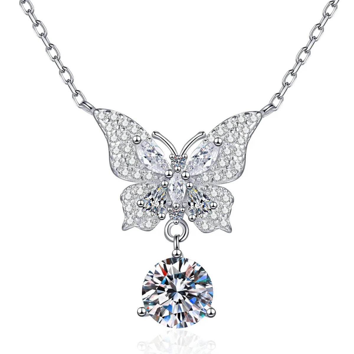 Collar Mariposa de Moissanita
