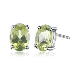 Oval Peridot Studs 