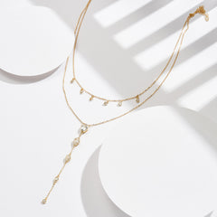 Double Rain Necklace - Gold 