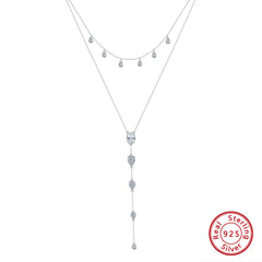 Double Rain Necklace - Silver 