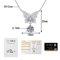 Collar Mariposa de Moissanita