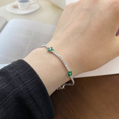 Pulsera Tennis de Flores Verdes