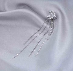 One-sided earcuff - Moon with pendants 