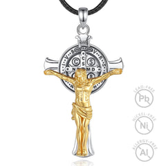 St. Benedict Crucifix with gold details