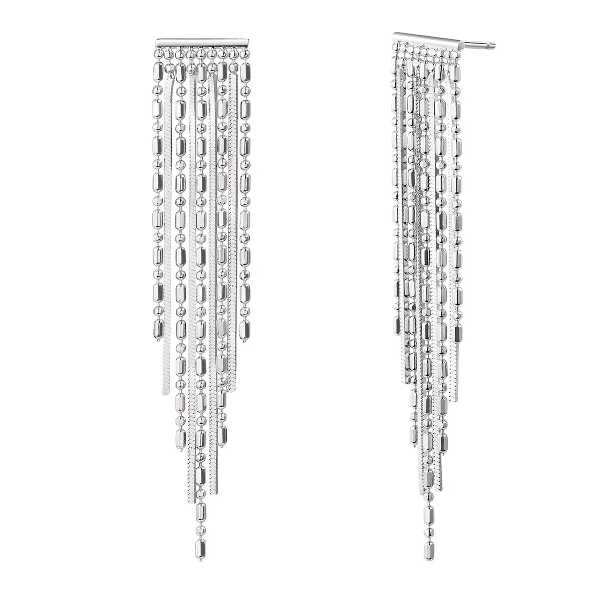 Aretes Cascada Plateado