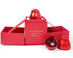 Caja con Rosita para Anillo y Collar