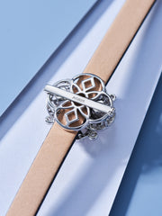 Leather bracelet with yellow charm - dual use