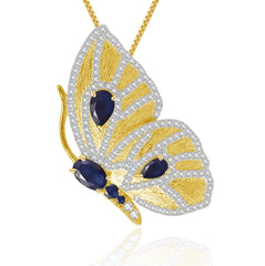 Sapphire Butterfly Brooch / Pendant 