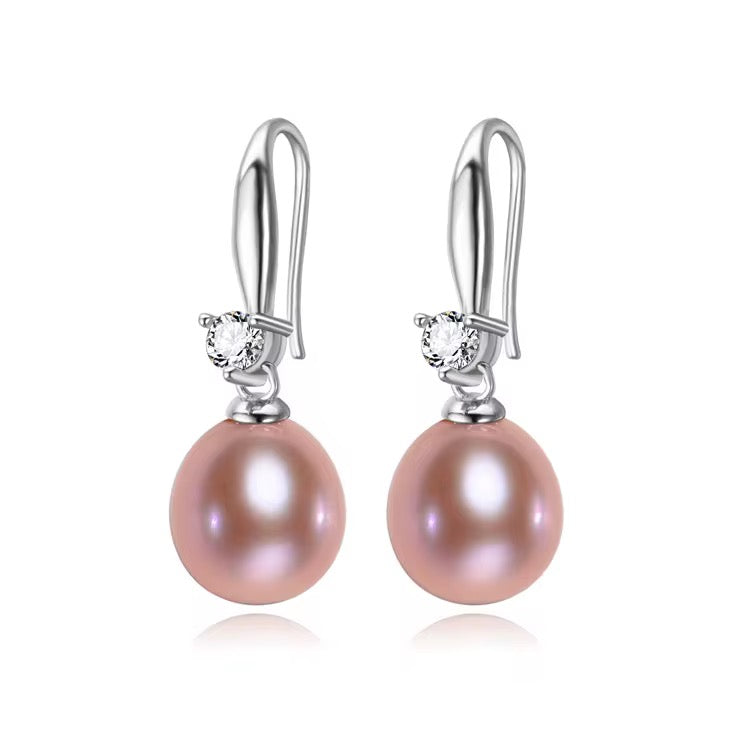 Aretes Colgantes con Perlas Naturales