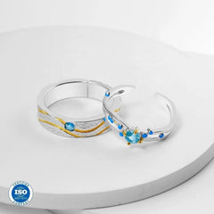 Couple rings Sun and Sea rays 