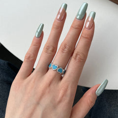Turquoise Hearts Eternity Ring 